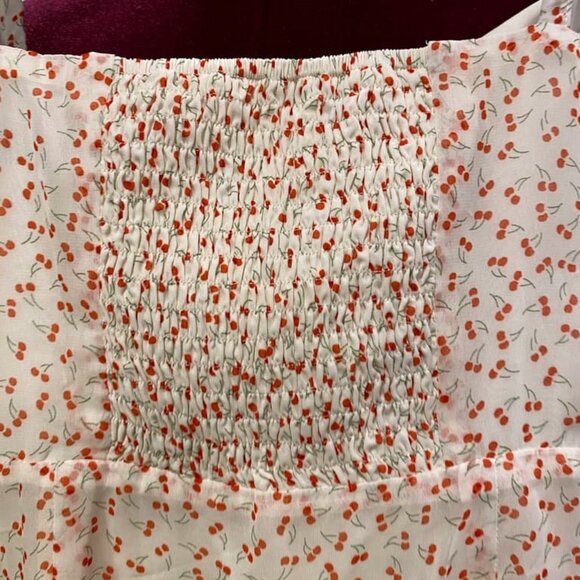 Print Midi Dress Smocked Sundress Sle - Picture 5 of 9